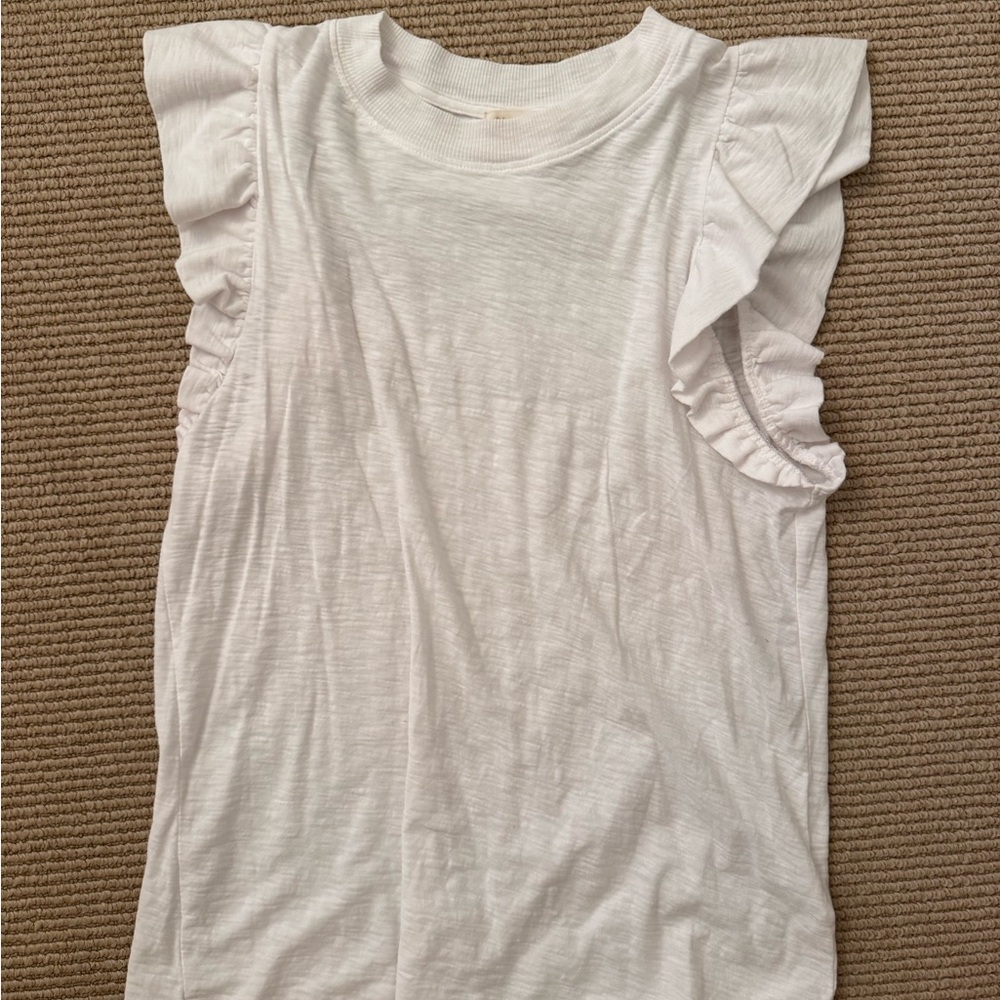 Nation LTD White Ruffled Top